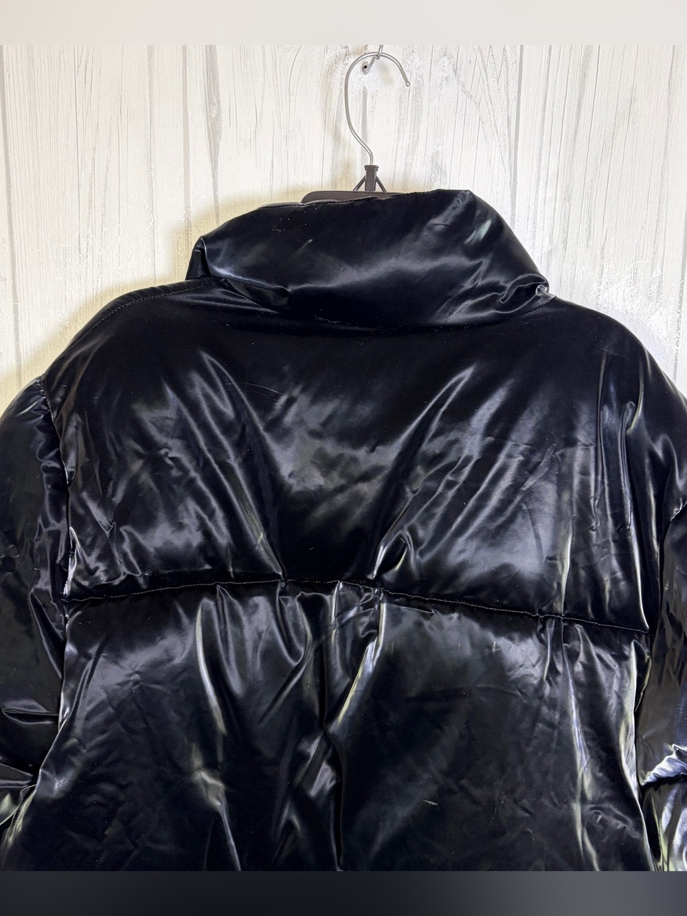 A NEW DAY NWT‎ Glossy Black Puffer Jacket, Large - Picture 5 of 12